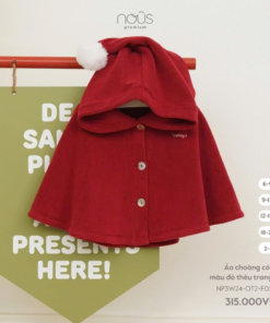 Áo choàng có mũ màu đỏ thêu trang trí