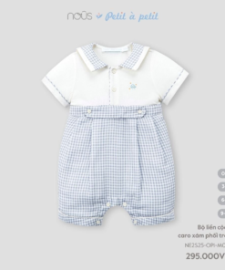 Bộ liền cộc KẺ caro xám phối trắng