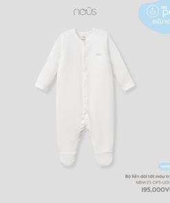 Bộ liền dài tất màu trắng