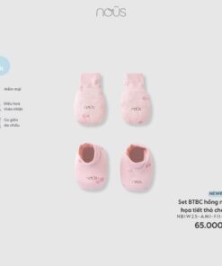 Set BTBC hồng nhạt họa tiết thỏ cherry