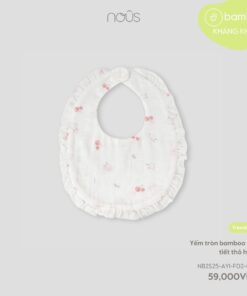 Yếm tròn bamboo họa tiết thỏ hồng