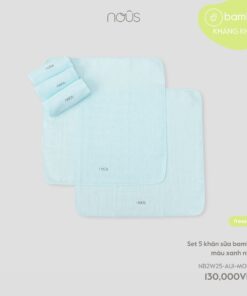 Set 5 Khăn Sữa Bamboo Màu Xanh Nhạt