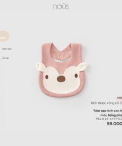 Yếm Tạo Hình Con Hươu Màu Hồng Phối Be