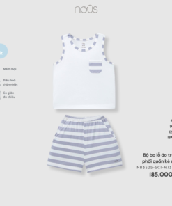 Bộ ba lỗ áo trắng phối quần kẻ xám