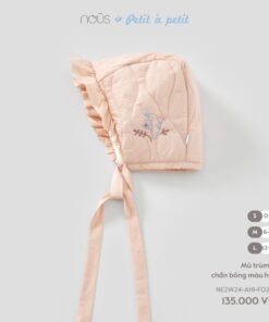 Mũ trùm tai chần bông màu hồng