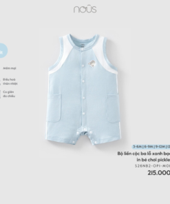 Bộ liền cộc ba lỗ xanh bạc hà in bé chơi pickleball