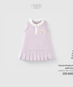 Váy ba lỗ màu hồng phối cổ polo