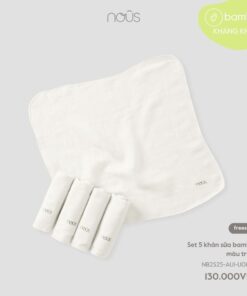 Set 5 Khăn Sữa Bamboo Màu Trắng