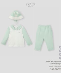 Set bộ DÀI TAY màu xanh kèm mũ rộng vành