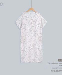 Váy ngủ dáng xuông A, tay cộc