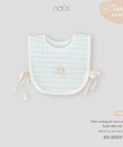 Yếm vuông kẻ caro xanh buộc dây hai bên