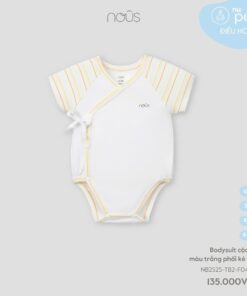 Bodysuit cộc tay màu trắng PHỐI kẻ cam F04
