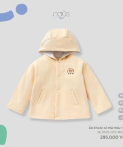 Áo khoác có mũ kẻ ô màu vàng